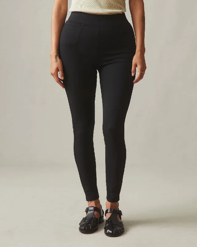 Ponte Slim Pant High Rise - Super Black Cozy Lounge Pants
