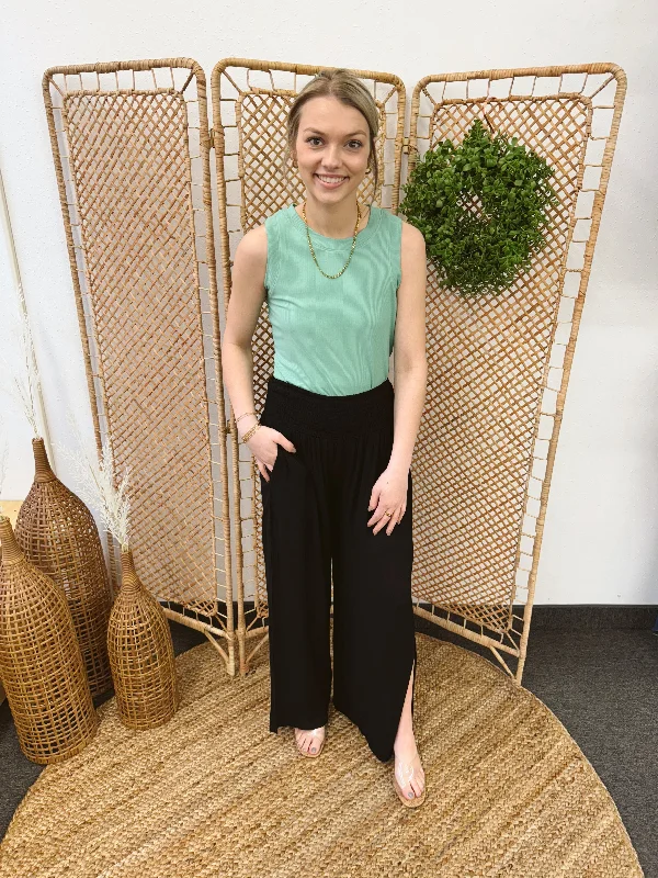 Black Palazzo Pant Cozy Maternity Pants