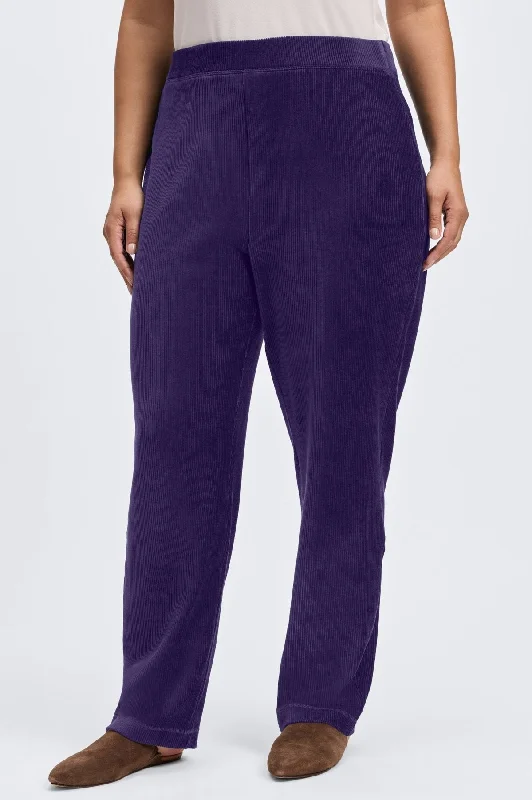 Caden Plus Ankle Length Plush Cord Pant Formal Slim Pants