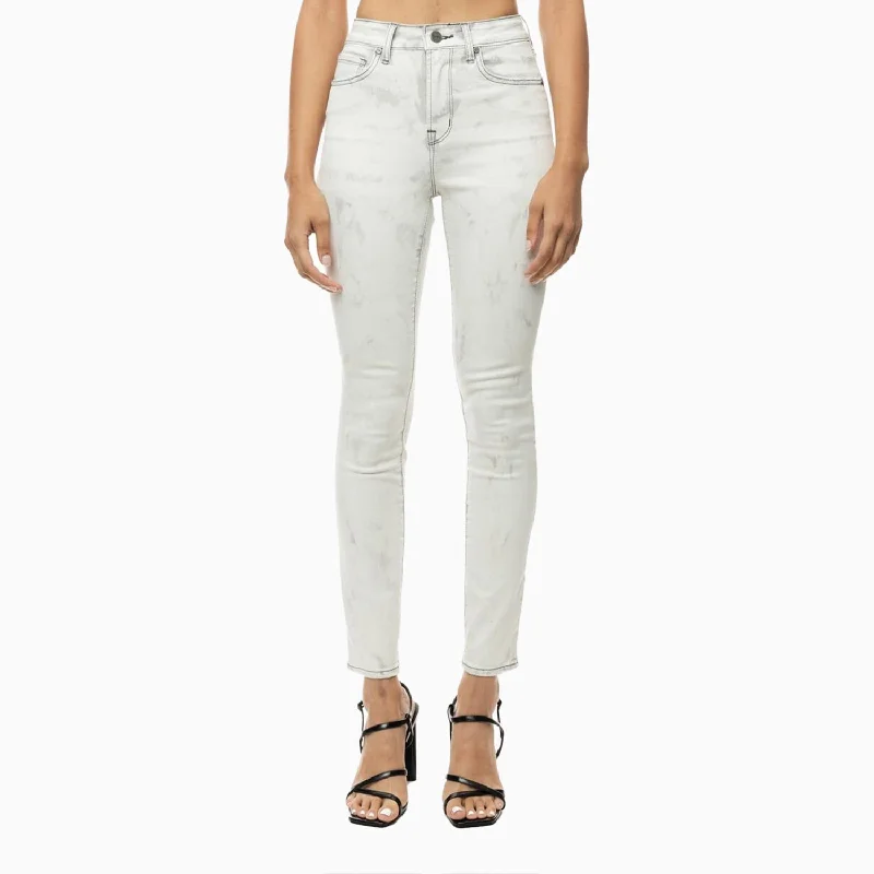 Women's Heavy Wash Basic Skinny Denim Pant Slim-Fit Khaki Pants