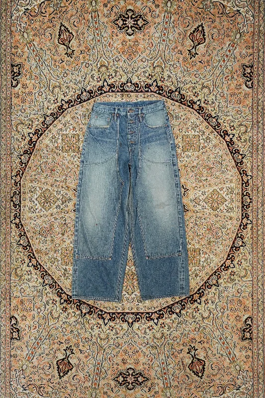 SUGARHILL FADED DOUBLE KNEE DENIM PANTS PRODUCTED BY UNUSED Comfortable Jogging Pants