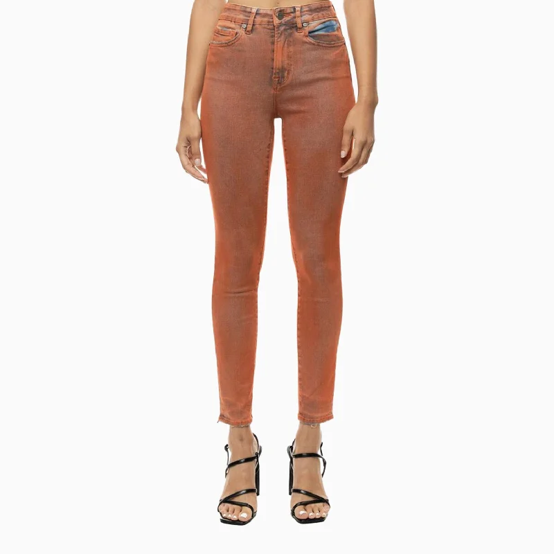 Women's Over Spray Fashion Slim Denim Pant Comfy High-Waist Jeans