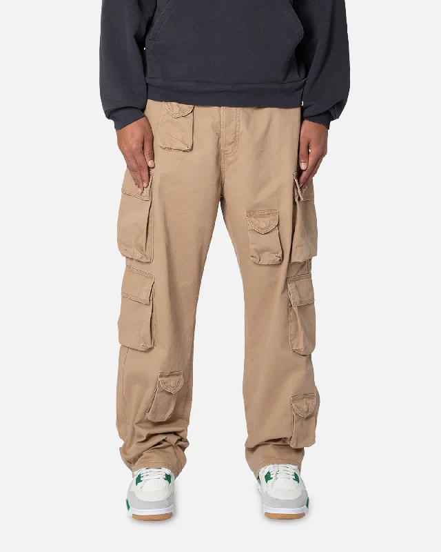 MNML Baggy Cargo Pants Khaki Cozy Full-Length Pants