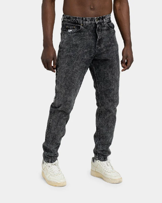 Karl Kani Men's Retro Moon Denim Pants Dark Grey Chic Black Leggings