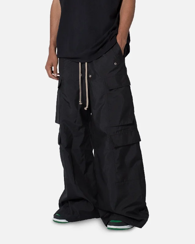 MNML Rave Double Cargo Pants Black Relaxed Casual Leggings
