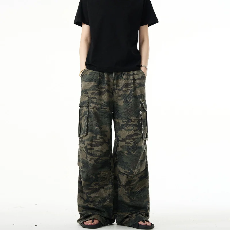 Side Pockets Camouflage Cargo Pants Casual Yoga Pants