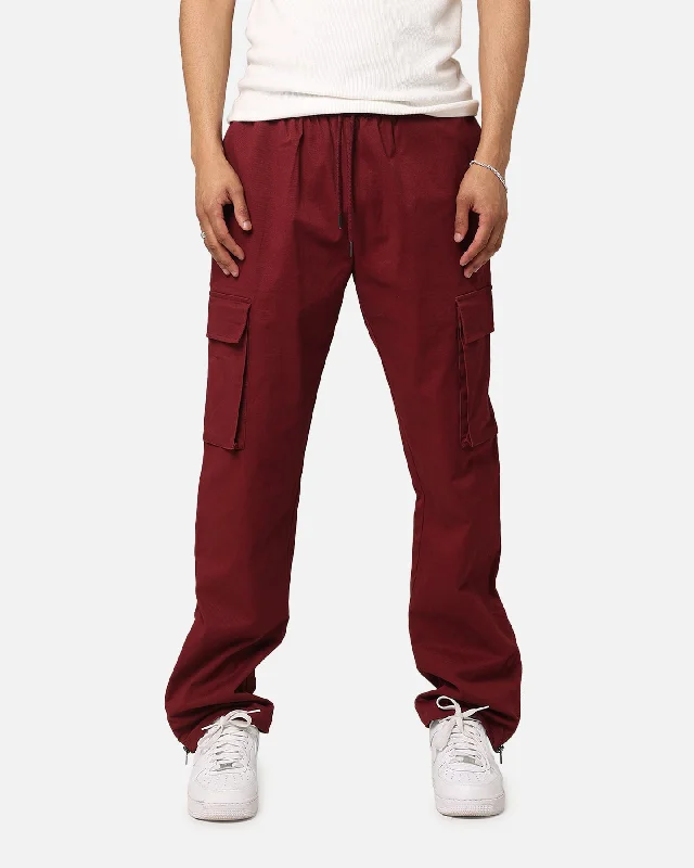 XXIII Carl Cargo Pants Maroon Relaxed High-Waist Trousers