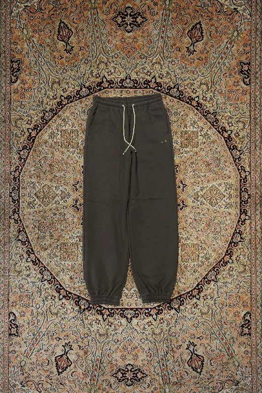 SUGARHILL RAW EDGE SWEAT PANTS (CHARCOAL BLACK) Comfortable Fleece Pants