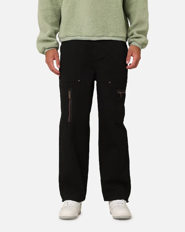 Carre Zip Cargo Pant Black Lightweight Linen Pants
