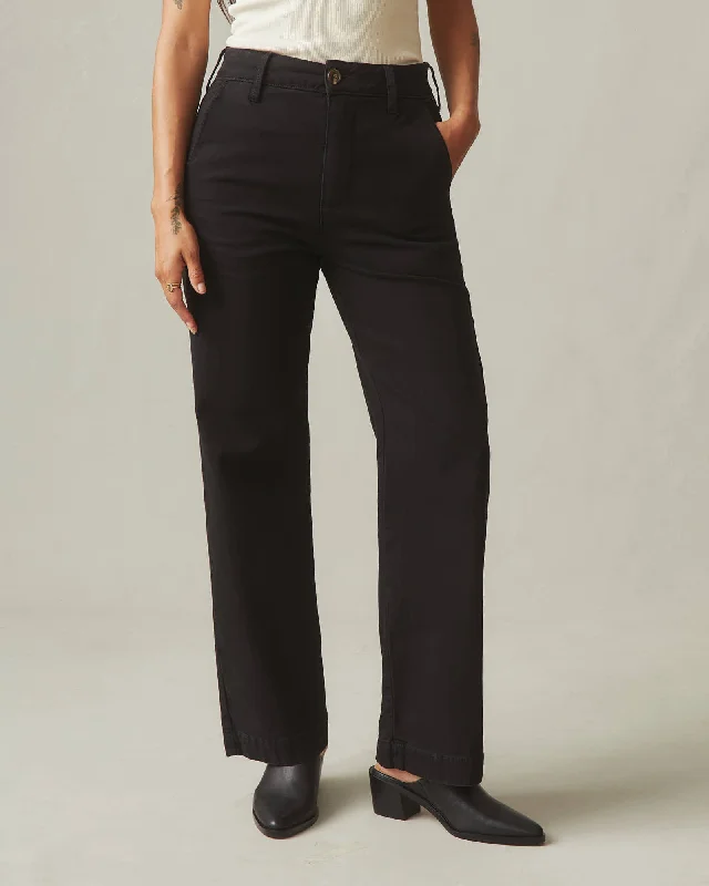 Wide Leg Pant - Black Classic Chino Pants