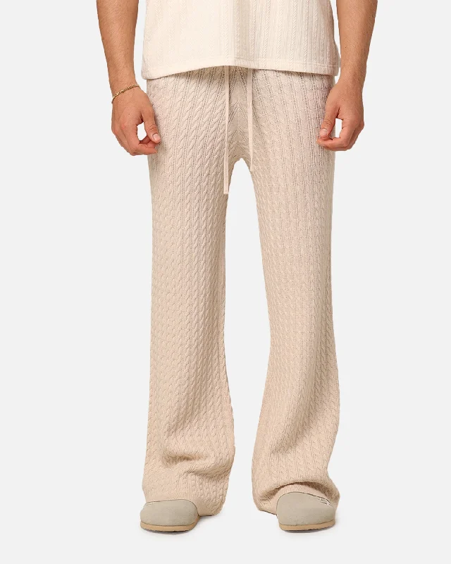 XXIII Slouch Wide Leg Knit Pants Cream Chic Black Leggings