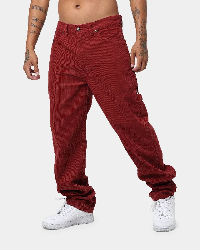 Karl Kani OG Corduroy Pants Dark Red Casual Drawstring Pants