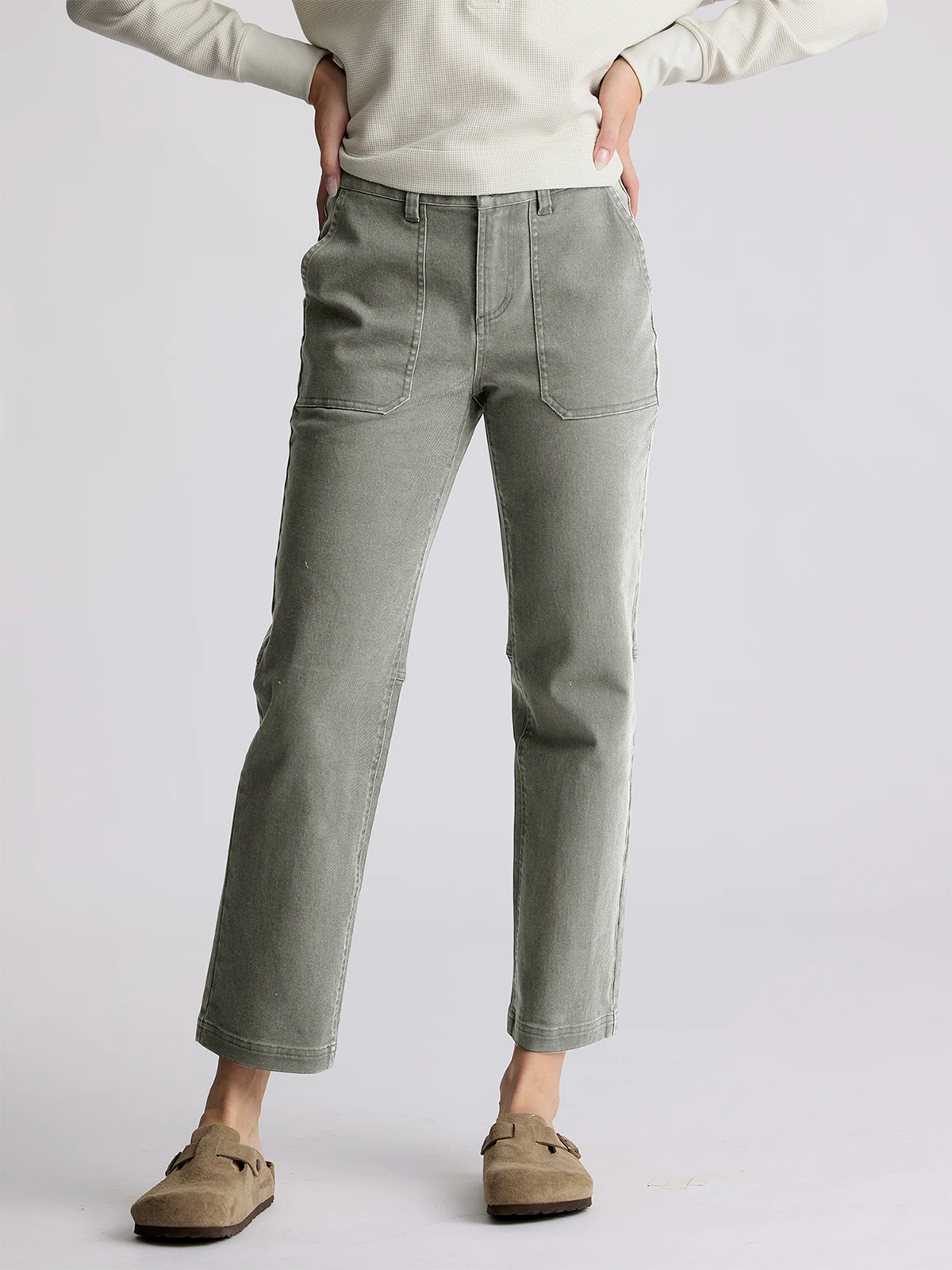 Women's Folly Twill Pant - Smokey Olive Casual Sweatpants Style