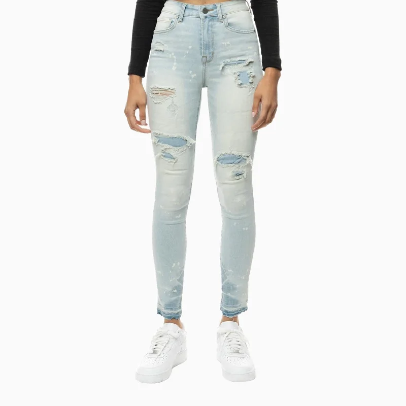 Women's Rip+Repair Slim Denim Pant Formal Linen Trousers