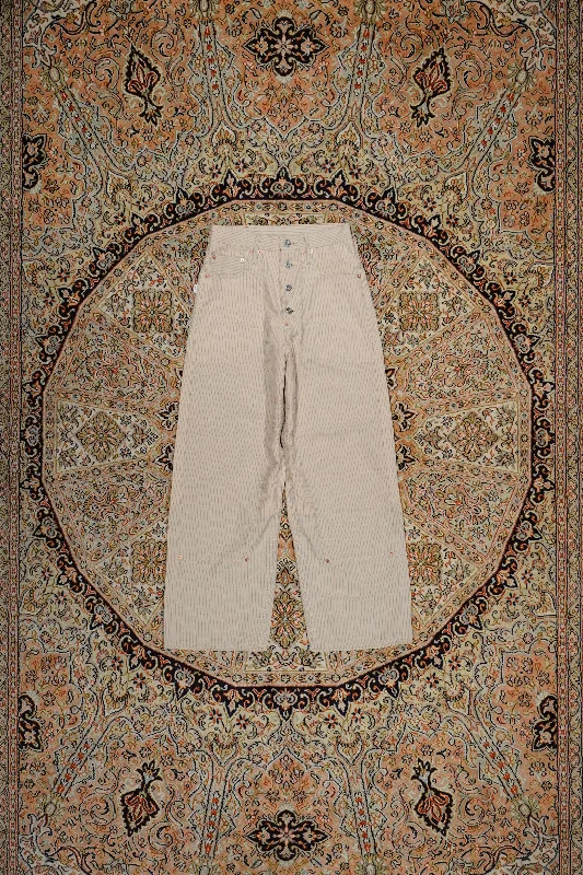 SUGARHILL WOOL LINEN HICKORY DOUBLE KNEE DENIM PANTS(HICKORY) High-Waist Yoga Pants