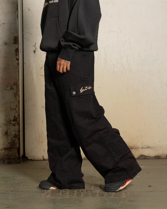 Loiter X The Anti Order Flow Cargo Pants Black Comfortable Maternity Pants