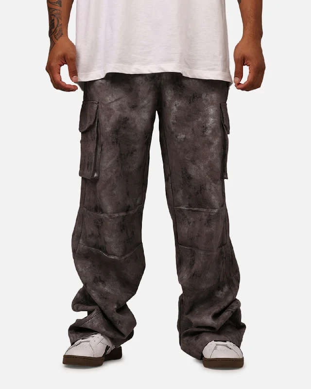 MNML Baggy Dual Sueded Cargo Pants Grey Chic Slim Fit Pants
