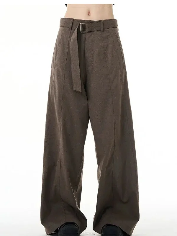 Casual Belted Clean Fit Pants Comfy Athletic Pants