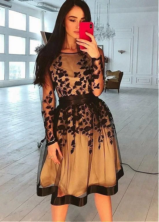 Fabulous Tulle Jewel Neckline Short A-line Homecoming Dress With Lace Appliques cg22280 Fabulous Tulle Jewel Neckline Short A-line Homecoming Dress With Lace Appliques cg22280