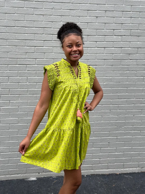 Lattice Trim Dress by Uncle Frank