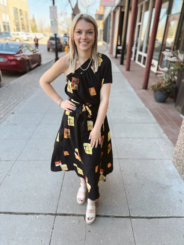 Printed Palm Dress-Final Sale online only