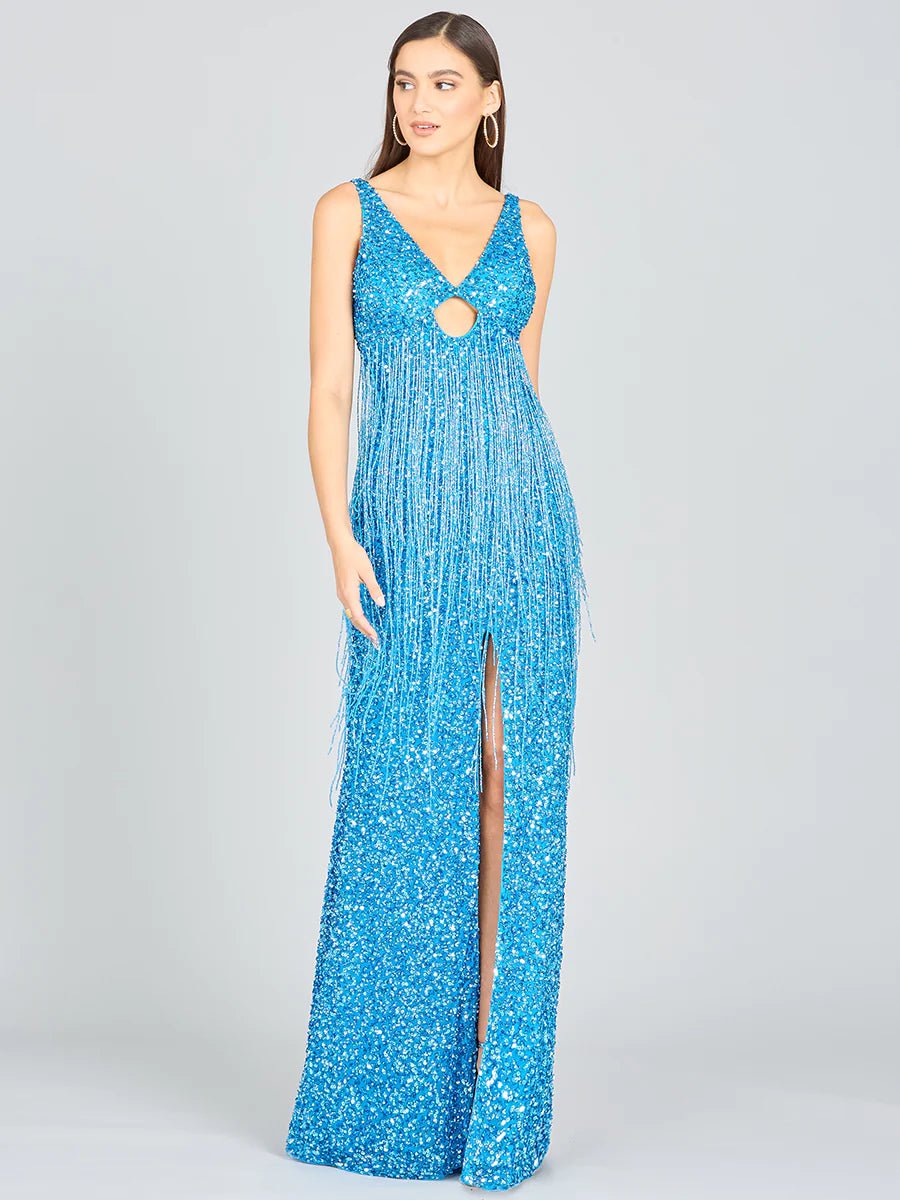 Lara 9974 Regan Fringe Sequin Dress