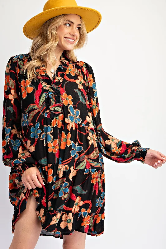 Floral Printed Tiered Dress