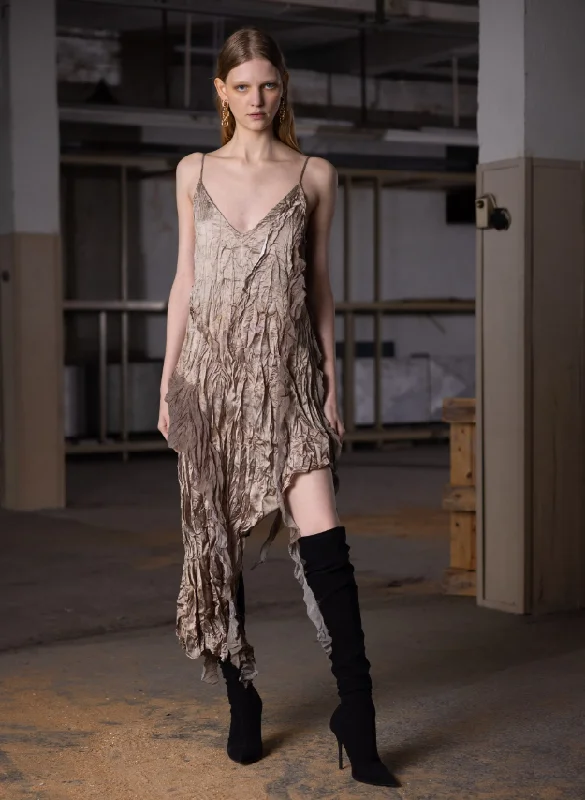 Satin Crinkle Dress
