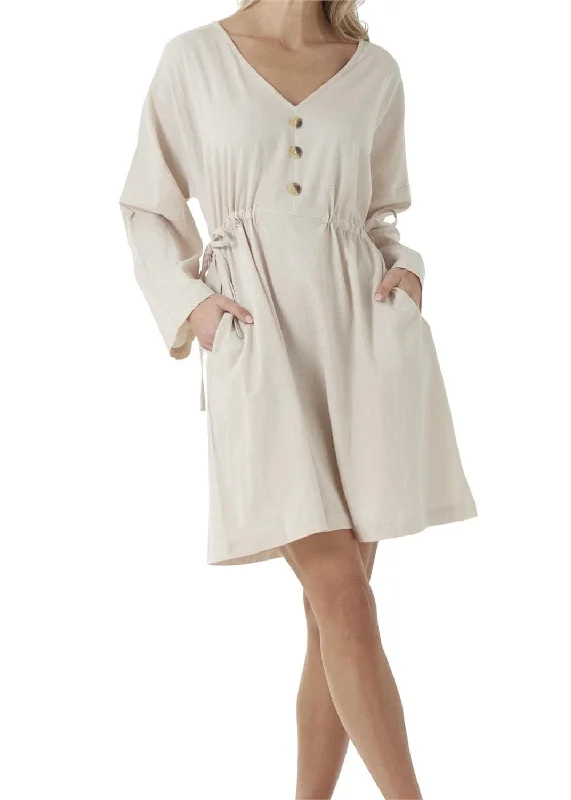 Natural Dress With Side Ties