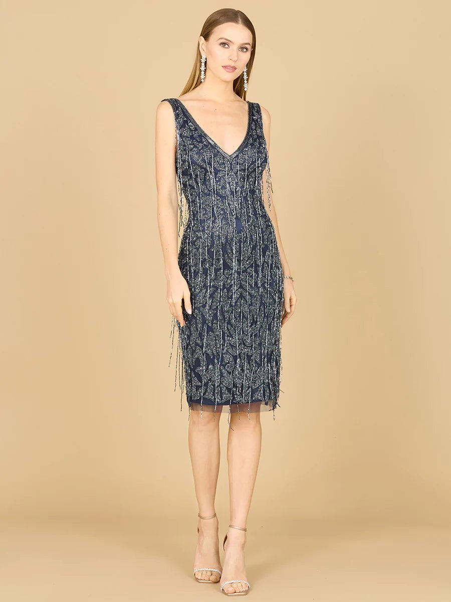 Lara 29216 Fringe Cocktail Dress