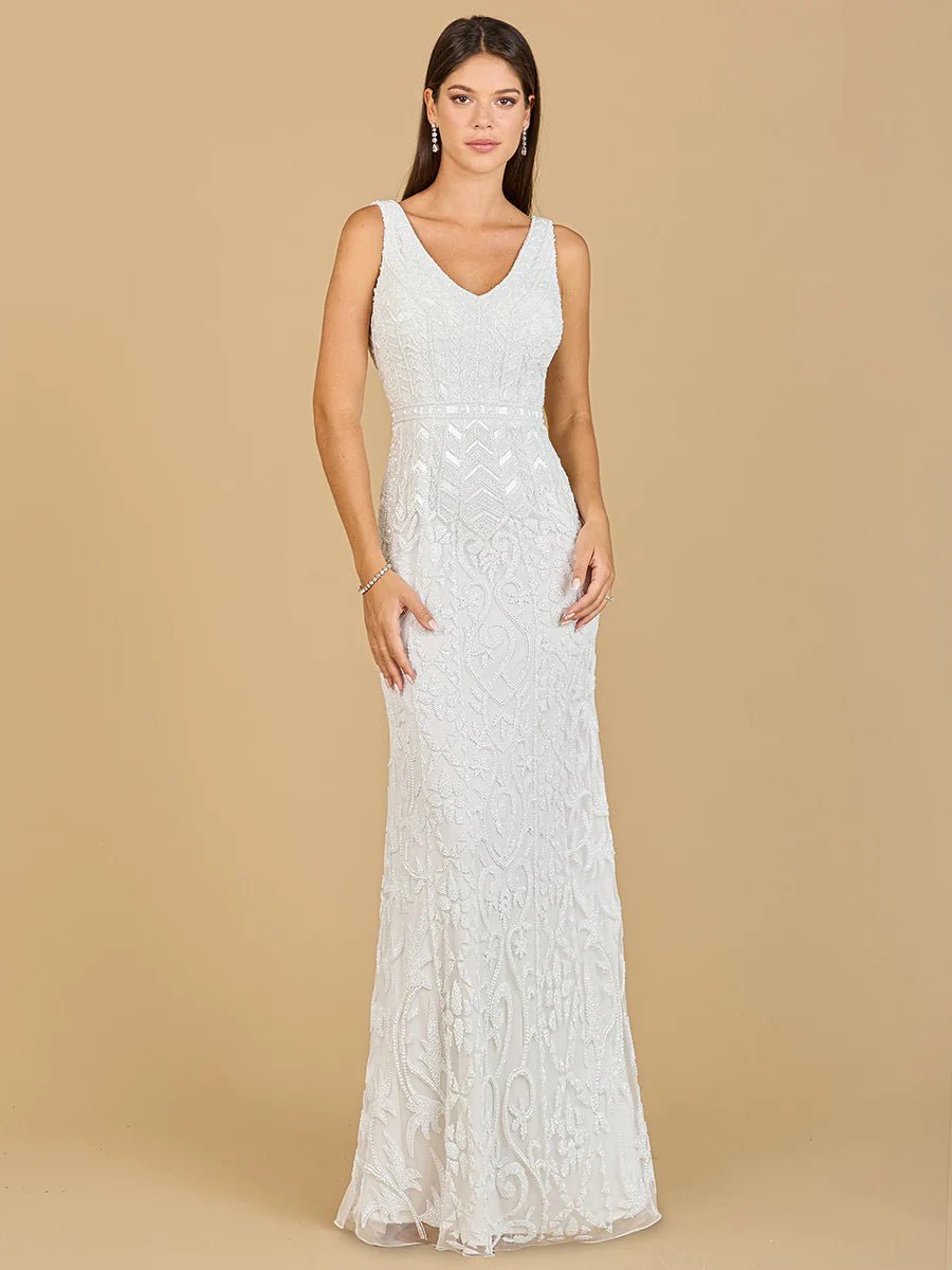 Lara 51137 V-neck Beaded Bridal Dress