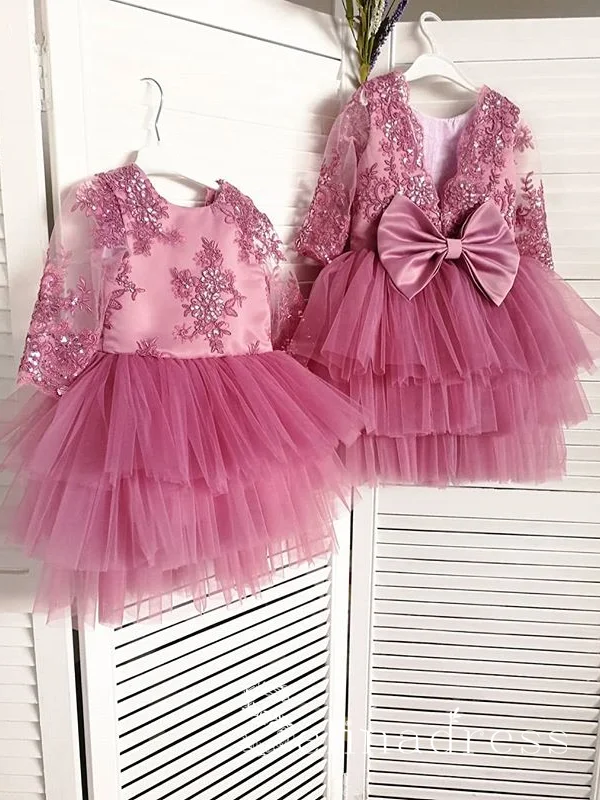 Gorgeous Lovely Pretty Wedding Little Girl Flower Girl Dresses With Sleeve GRS010