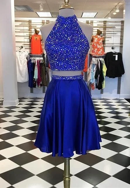 Two Pieces Short Homecoming Dresses With Beading      cg22778
