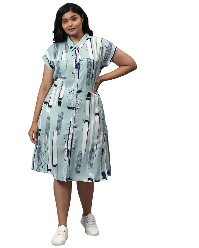 Printed Button Down Dress | Mint