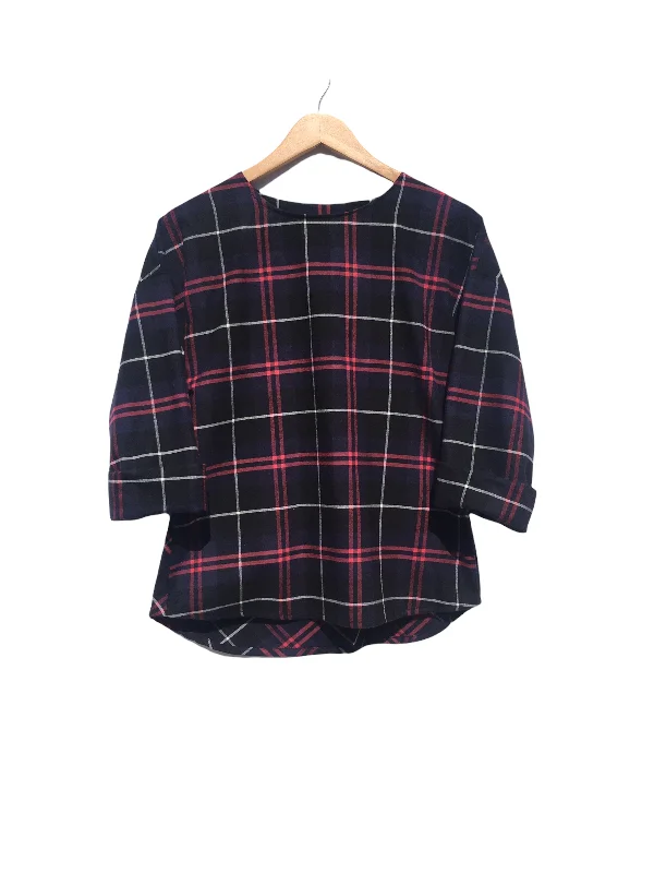 Avena Blouse Organic Cotton Checks Casual Stripe Blouse