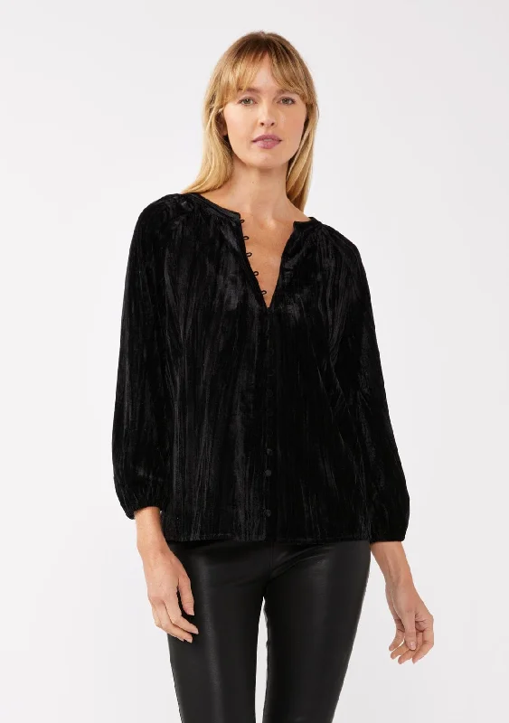 Estela Velvet Blouse Subtle Shimmer Blouse
