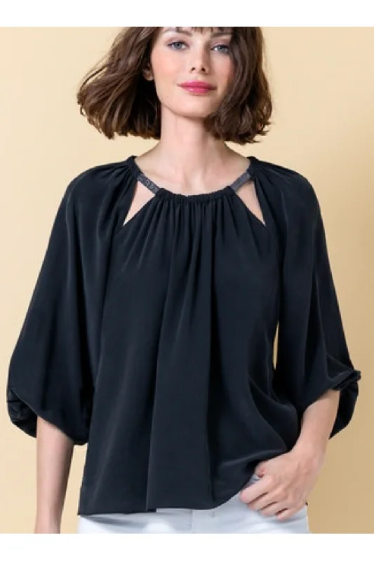 Go Silk Go A Cut Above Blouse T1659 | Black | Clearance Final Sale Lightweight Linen Blouse Go Silk Go A Cut Above Blouse T1659 | Black | Clearance Final Sale Lightweight Linen Blouse
