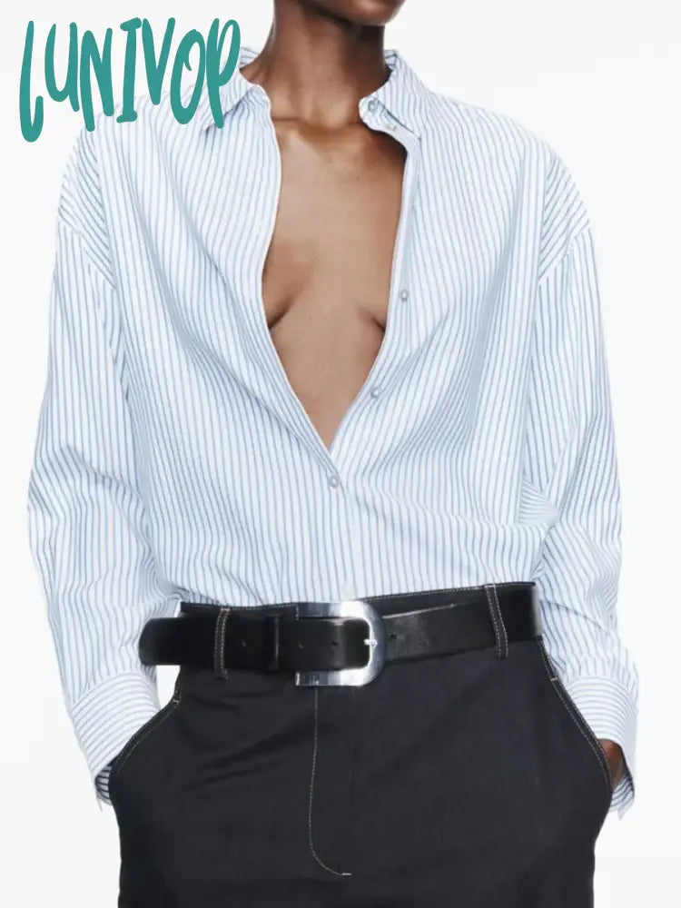 Lunivop New Chic Striped Long Sleeve Shirt Classic Simple Single Breasted Lapel Collar Blouse Women Fashion Casual Blouses 2024 Spring Slim Fit Blouse Lunivop New Chic Striped Long Sleeve Shirt Classic Simple Single Breasted Lapel Collar Blouse Women Fashion Casual Blouses 2024 Spring Slim Fit Blouse