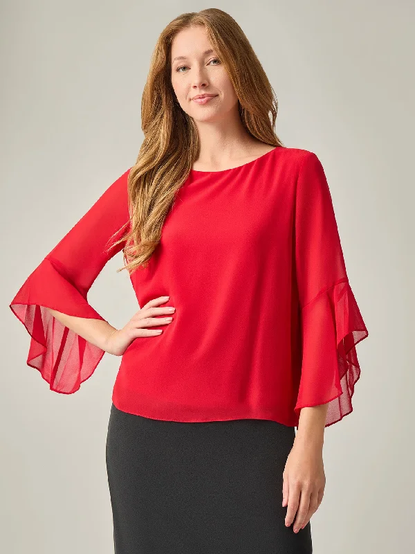 Plus Carrie Blouse, Soft Drape Sleeveless Chiffon Blouse