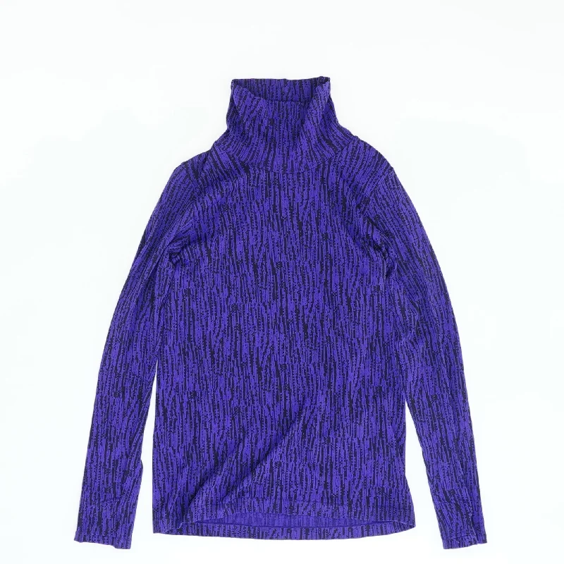 Purple Graphic Long Sleeve Blouse Peter Pan Collar Blouse