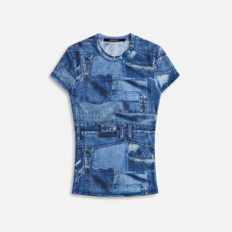 Ksubi Studio Mesh Tee - Denim Cotton Fabric Linen Fabric Terry Fabric