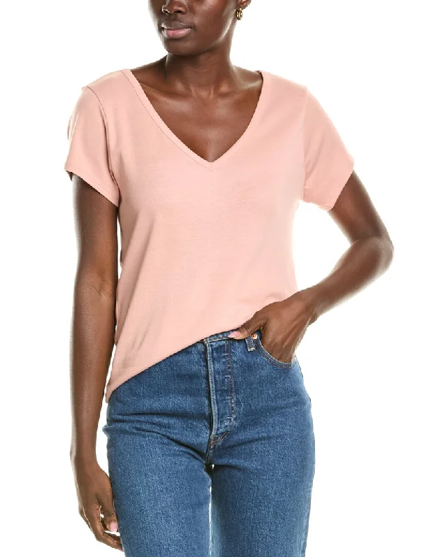 Splendid V-Neck T-Shirt Striped Floral Plaid