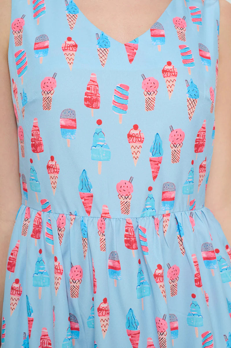 Ice Cream All Over Print Dress