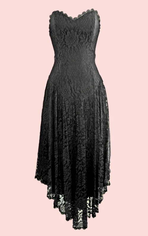 New Leaf Lace Dress - Black