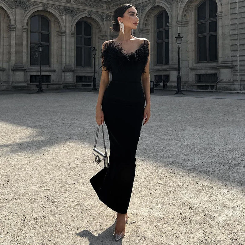 Sexy Strapless Mermaid Black Dresses