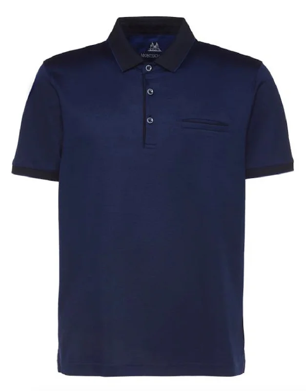 Navy Dressy Polo  | Montechiaro