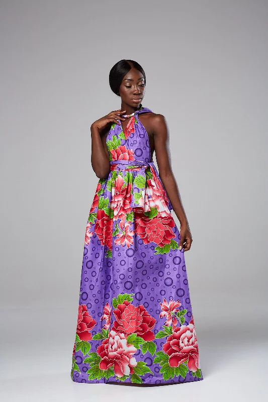 African Print Purple Infinity Multiway Maxi Dress - SAMIRA Chic Boho Print Maxi Dress African Print Purple Infinity Multiway Maxi Dress - SAMIRA Chic Boho Print Maxi Dress