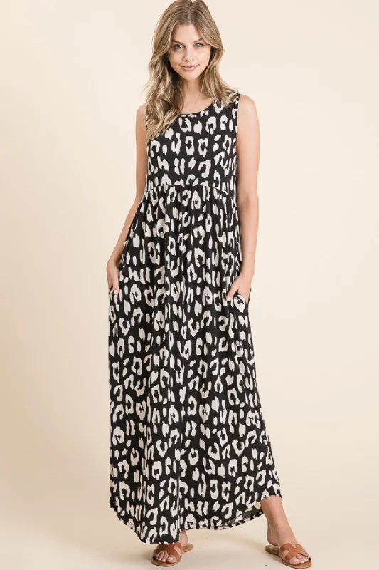 Blue Zone Planet | BOMBOM Leopard Maxi Dress with Pockets Cozy Cold-Shoulder Maxi Dress Blue Zone Planet | BOMBOM Leopard Maxi Dress with Pockets Cozy Cold-Shoulder Maxi Dress