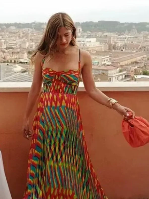 Blue Zone Planet | Elena's Boho Sunset Maxi Dress Chic Button-Up Maxi Dress