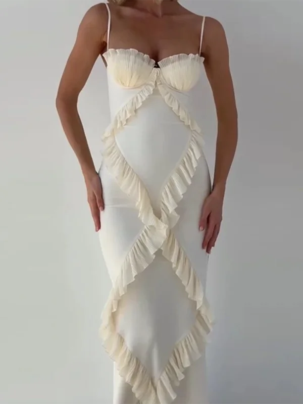 Blue Zone Planet | Ivy's Pleated Ruffled Strappy Maxi Dress with Slits Elegant Tiered Maxi Dress Blue Zone Planet | Ivy's Pleated Ruffled Strappy Maxi Dress with Slits Elegant Tiered Maxi Dress